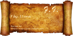 Fáy Ilona névjegykártya